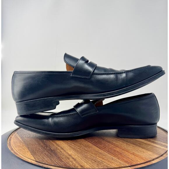 Magnanni for Neiman Marcus Leather Penny Loafers Black Men's Size 12 - 12495 - Picture 6 of 11